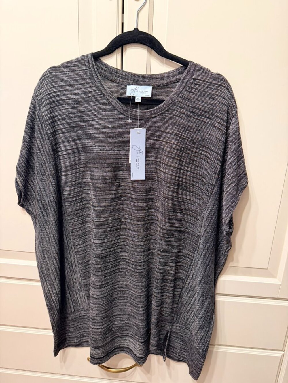 JOAN VASS‎ NEW YORK Women's Short Sleeve Lightweight Sweater (Plus Size 2X)